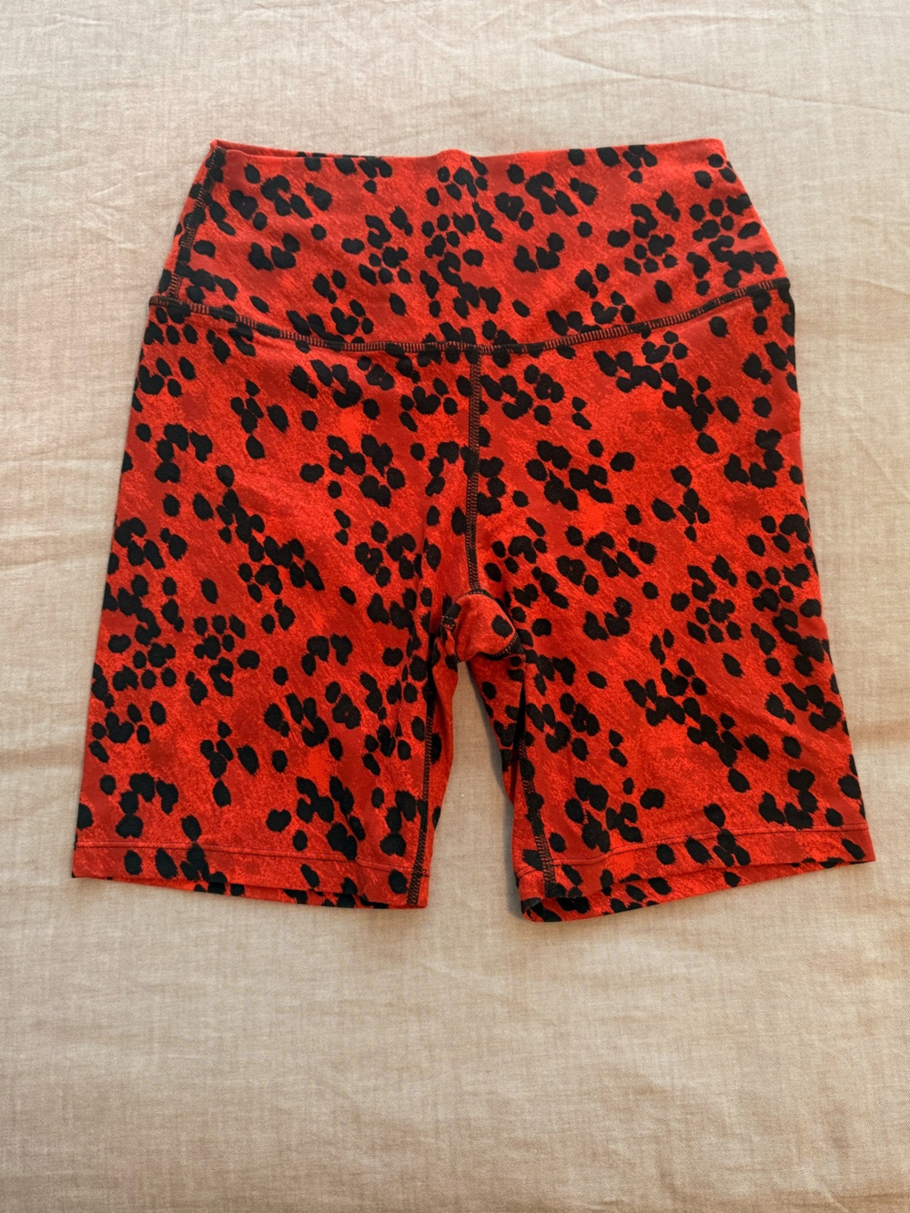 Splits59 orange and Black Leopard Bike Shorts